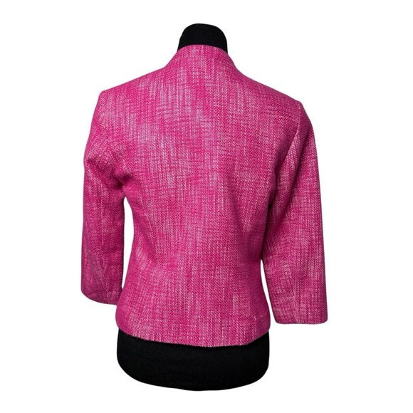 Womens Banana Republic Tweed Hot Pink Blazer/Jacket SZ 6 Lightweight Career Fall - Picture 3 of 8